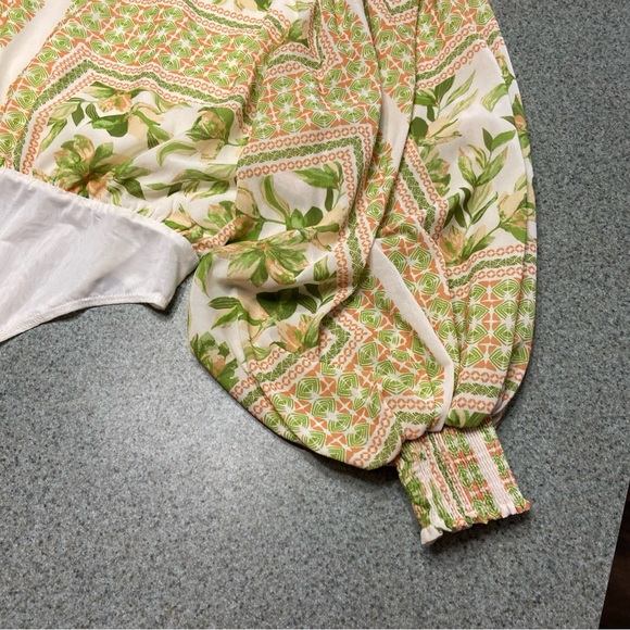 Flying Tomato Green and Orange Patterned Top - Picture 5 of 8